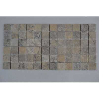 Silver travertin Mozaiek 1x4,8x4,8
