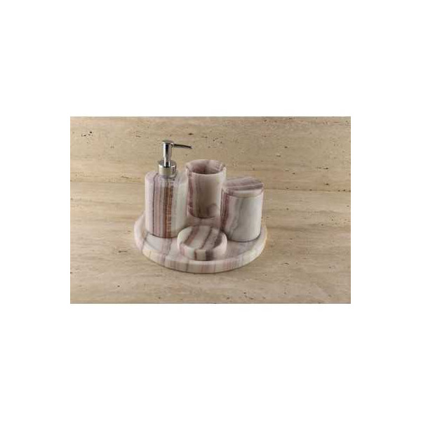 Wit rood marmer Badkamer set