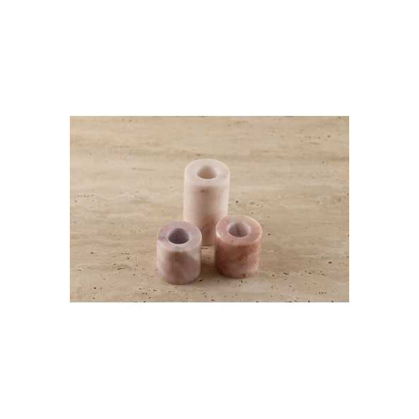Roze marmer kaarsenhouder