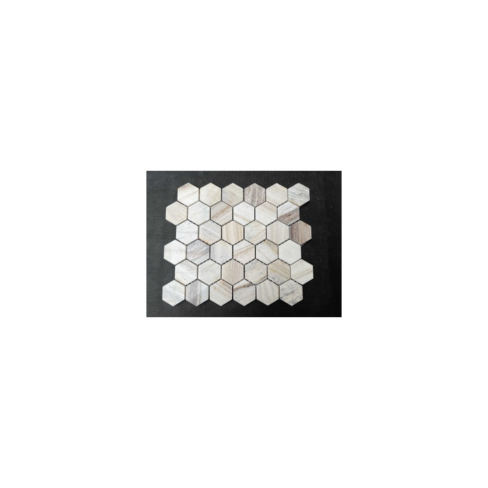 Palisandro marmer 2" hexagon mozaiek