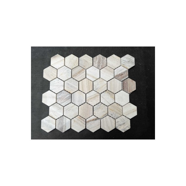 Palisandro marmer 2" hexagon mozaiek